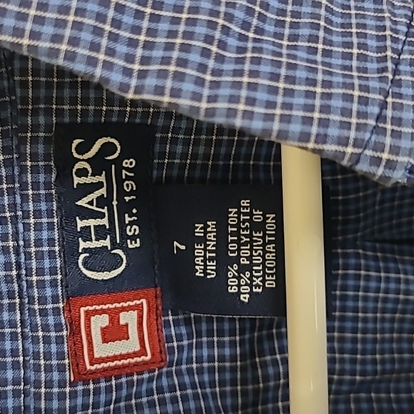 Chaps Button Down Long Sleeve Dress Shirt Sz 7 Like New - Picture 4 of 6